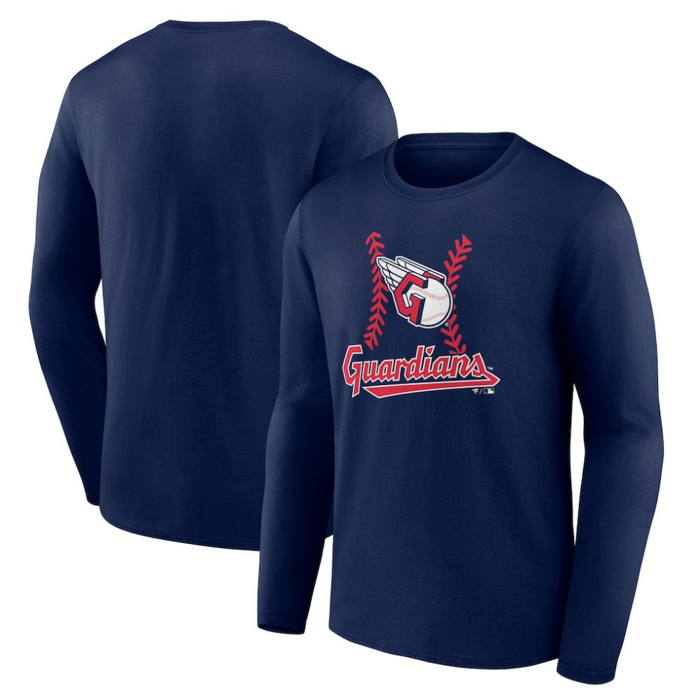 Cleveland Guardians Fastball Long Sleeve T-Shirt - Navy T-shirts