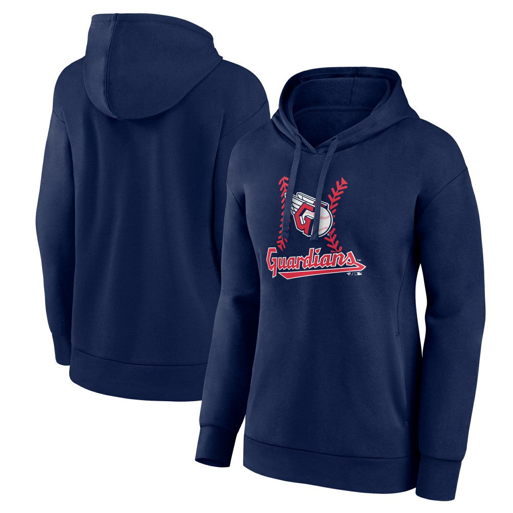 Cleveland Guardians Women's Fastball Pullover Hoodie - Navy Hoodies
