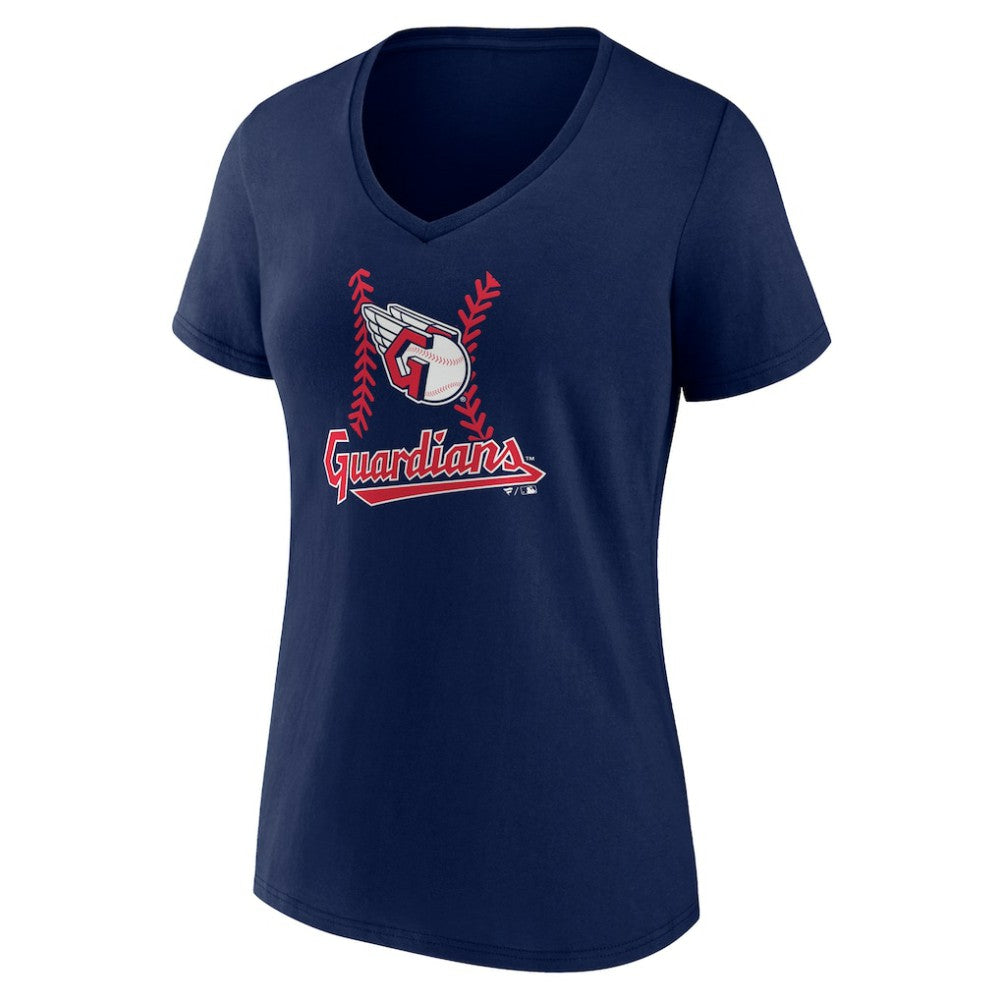 Cleveland Guardians Women's Fastball V-Neck T-Shirt - Navy T-shirts