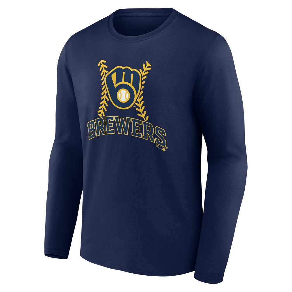 Milwaukee Brewers Fastball Long Sleeve T-Shirt - Navy T-shirts