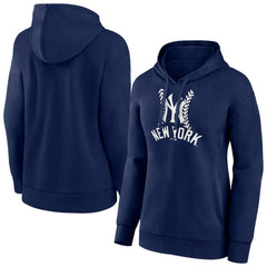 New York Yankees Women's Fastball Pullover Hoodie - Navy Hoodies