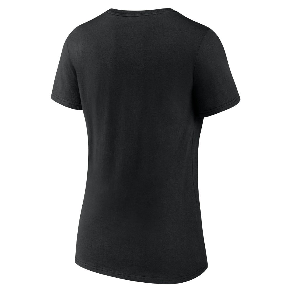 Cincinnati Reds Women's Fastball V-Neck T-Shirt - Black T-shirts