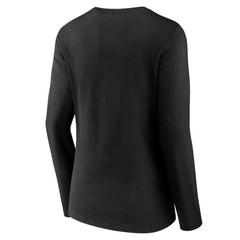 Los Angeles Dodgers Women's Fastball Long Sleeve V-Neck T-Shirt - Black T-shirts