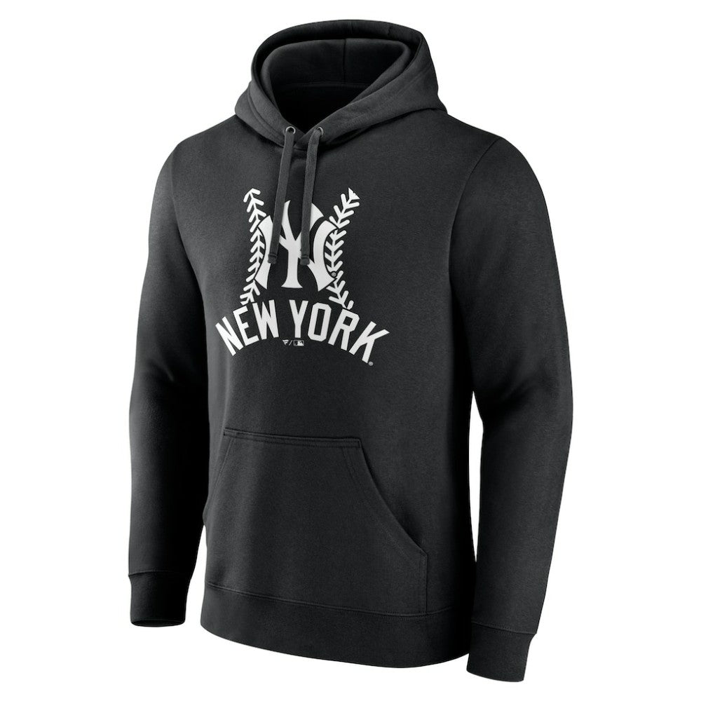 New York Yankees Fastball Pullover Hoodie - Black Hoodies