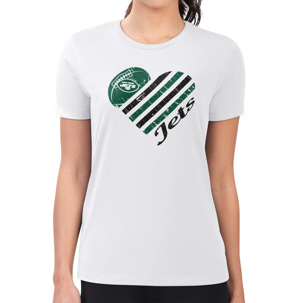 New York Jets G-III 4Her by Carl Banks Women's Heart T-Shirt - White T-shirts