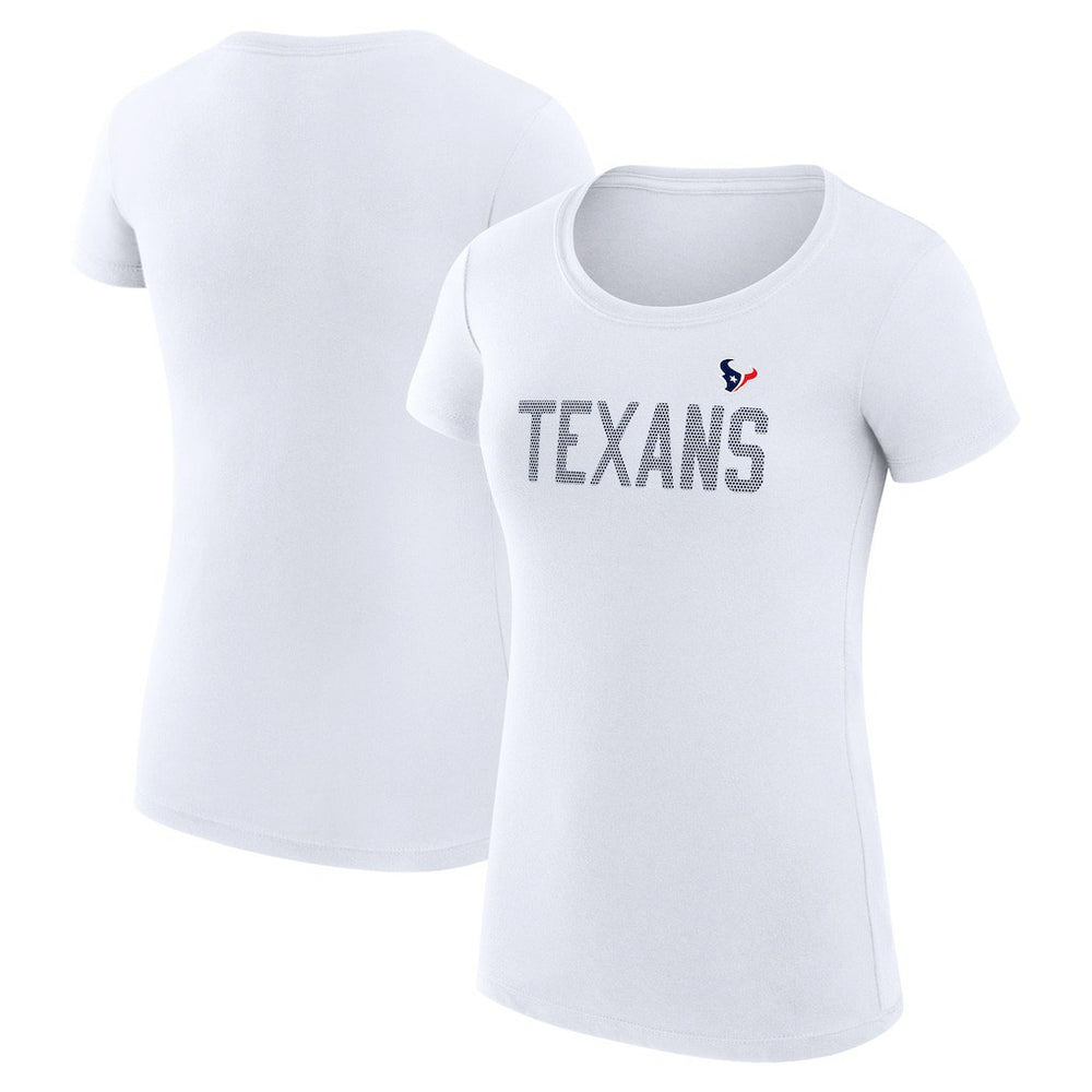 Houston Texans G-III 4Her by Carl Banks Women's Super-Slim Fit Lightweight Dot Print T-Shirt - White T-shirts
