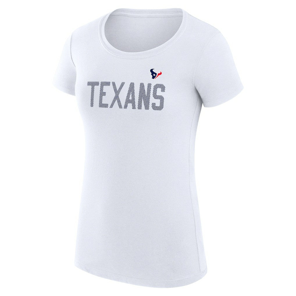 Houston Texans G-III 4Her by Carl Banks Women's Super-Slim Fit Lightweight Dot Print T-Shirt - White T-shirts