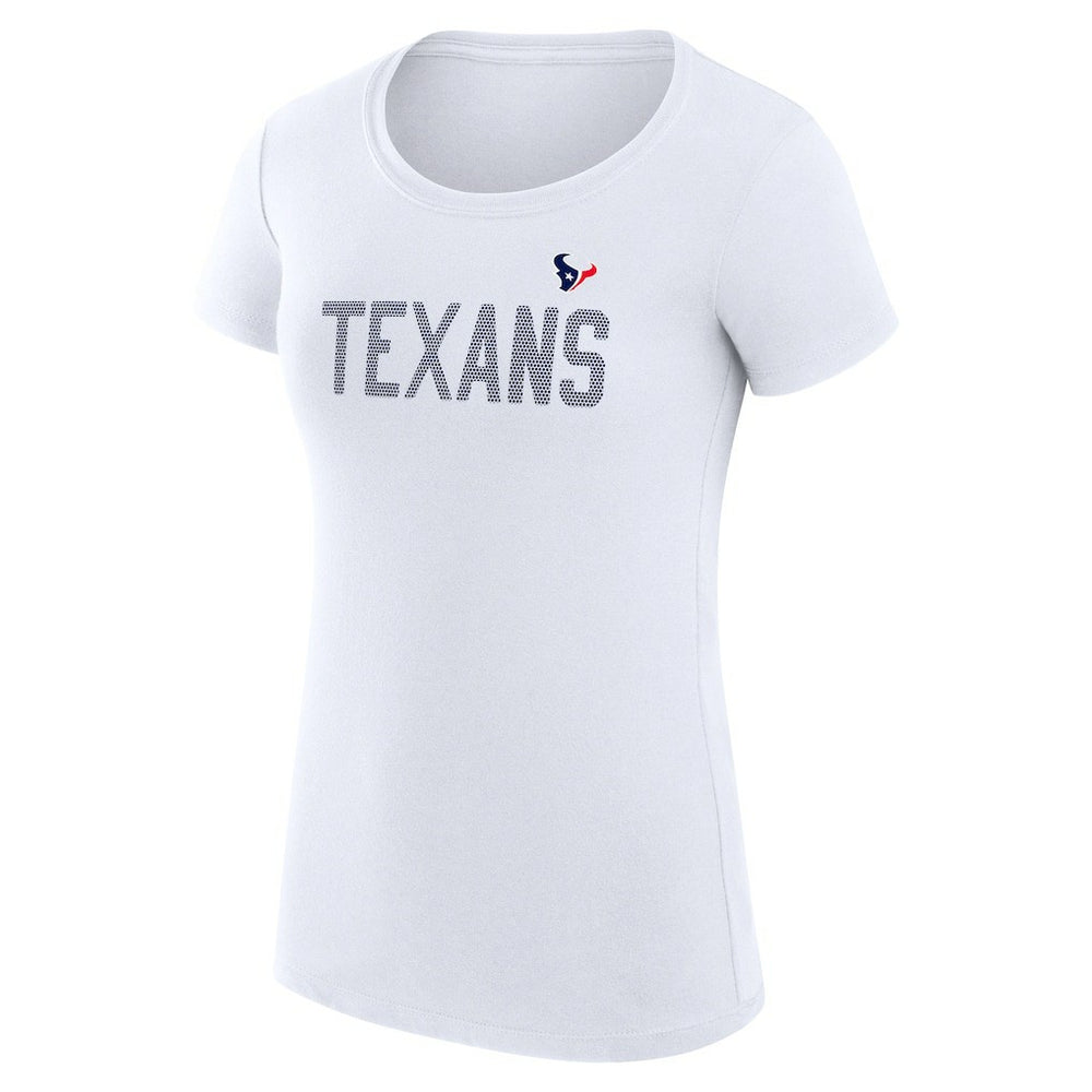 Houston Texans G-III 4Her by Carl Banks Women's Super-Slim Fit Lightweight Dot Print T-Shirt - White T-shirts