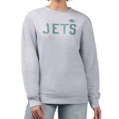 New York Jets G-III 4Her by Carl Banks Women's Dot Print Fleece Pullover Sweatshirt - Heather Gray Pullover