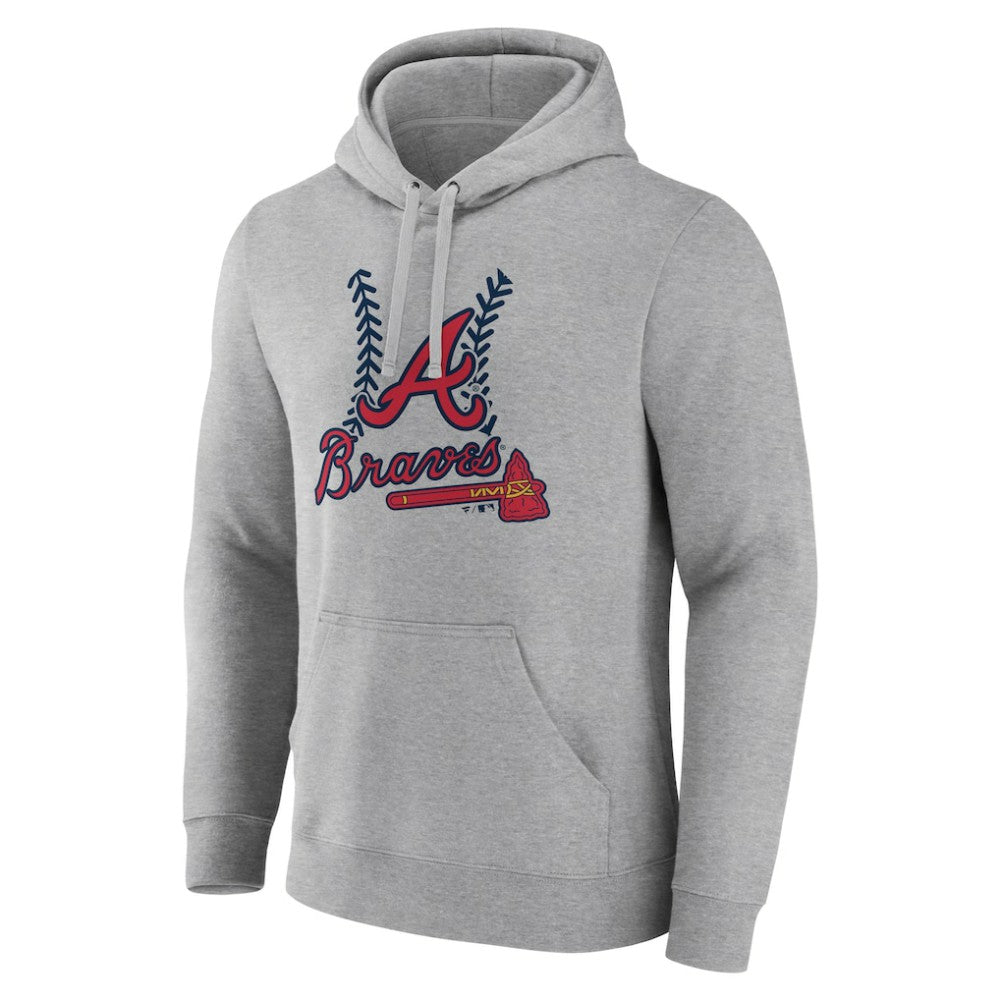 Atlanta Braves Fastball Pullover Hoodie - Gray Hoodies