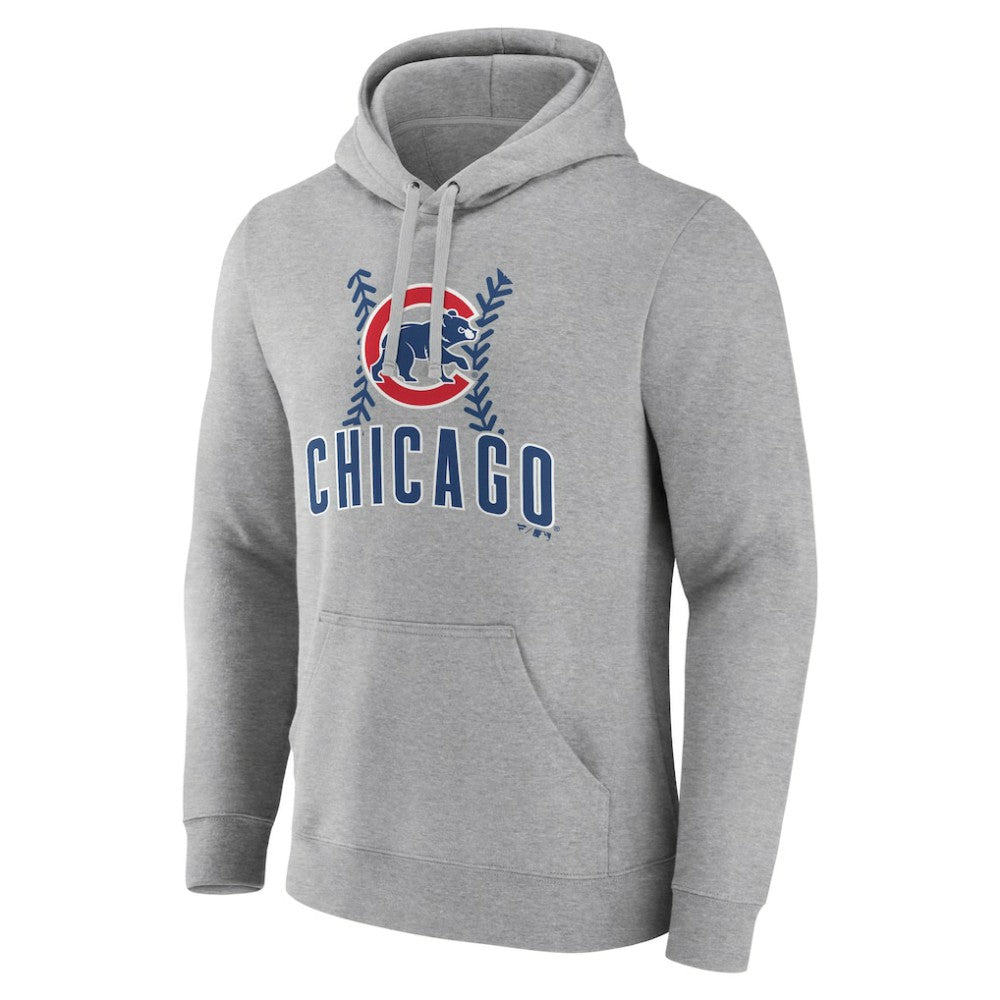 Chicago Cubs Fastball Pullover Hoodie - Gray Hoodies