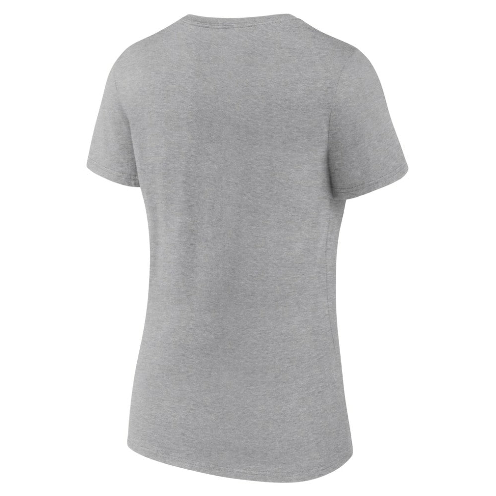 Chicago Cubs Women's Fastball V-Neck T-Shirt - Gray T-shirts