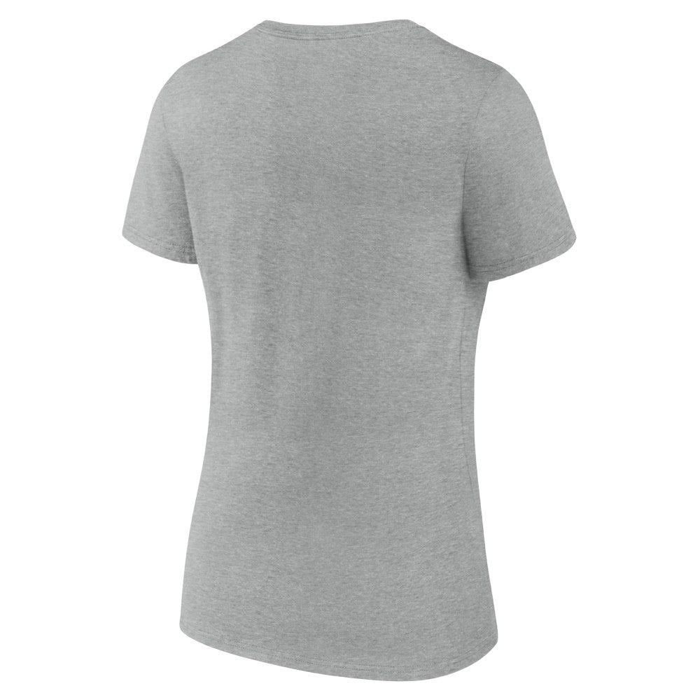 Cincinnati Reds Women's Fastball V-Neck T-Shirt - Gray T-shirts