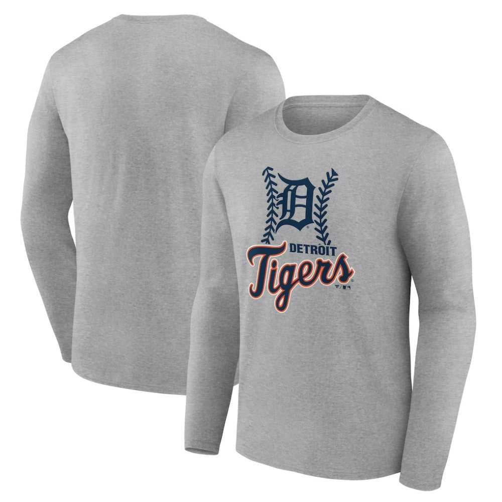 Detroit Tigers Fastball Long Sleeve T-Shirt - Gray T-shirts