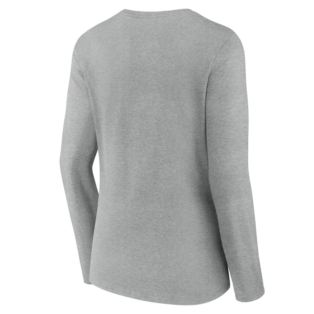 Milwaukee Brewers Women's Fastball Long Sleeve V-Neck T-Shirt - Gray T-shirts