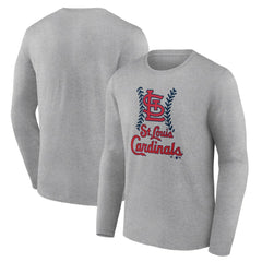 St. Louis Cardinals Fastball Long Sleeve T-Shirt - Gray T-shirts