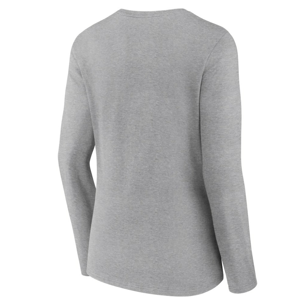 St. Louis Cardinals Women's Fastball Long Sleeve V-Neck T-Shirt - Gray T-shirts