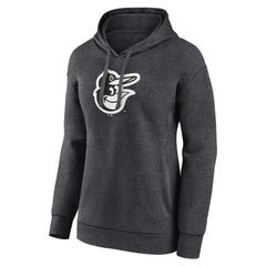 Baltimore Orioles Women's Monochrome Pullover Hoodie - Charcoal Hoodies