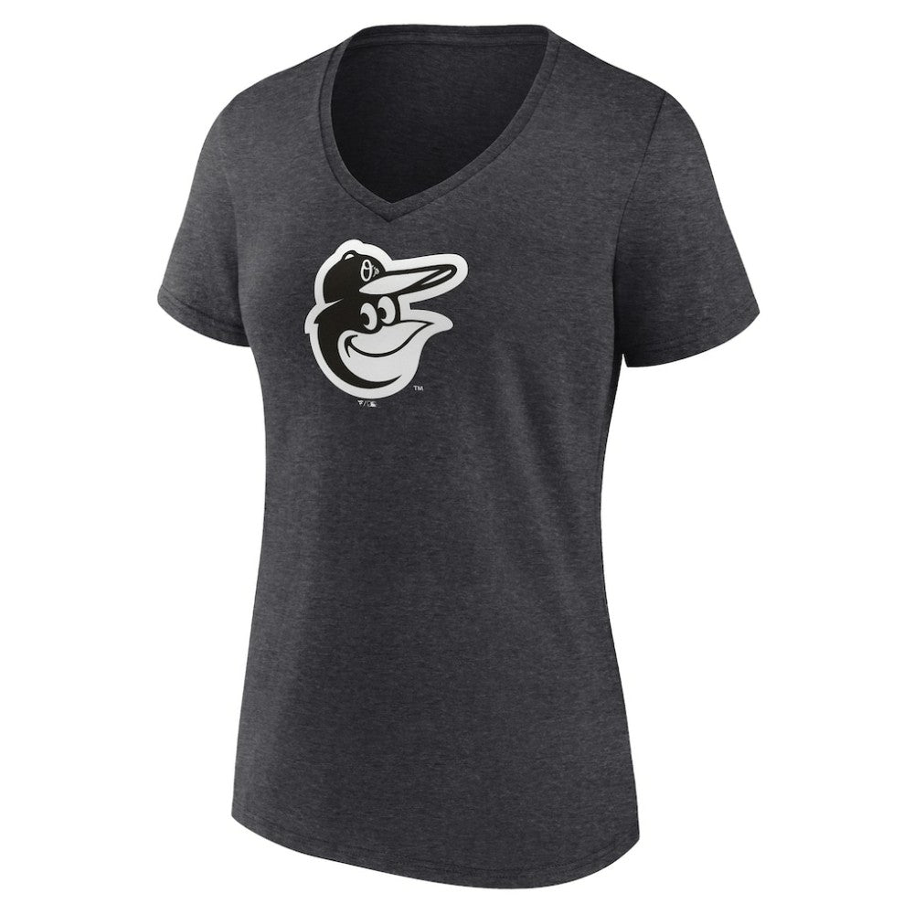 Baltimore Orioles Women's Monochrome V-Neck T-Shirt - Charcoal T-shirts