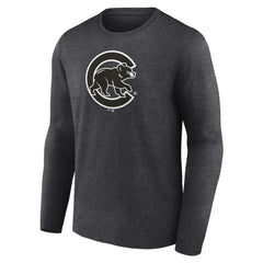 Chicago Cubs Monochrome Long Sleeve T-Shirt - Charcoal T-shirts
