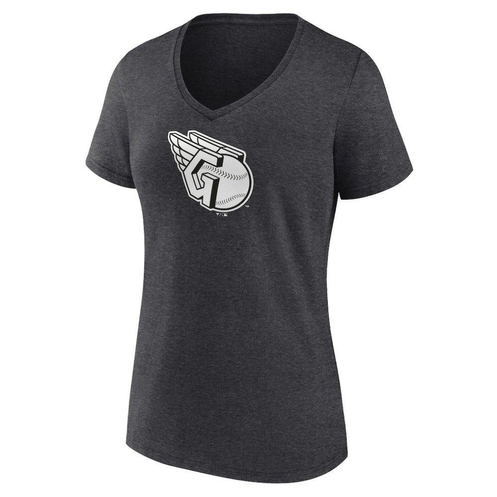 Cleveland Guardians Women's Monochrome V-Neck T-Shirt - Charcoal T-shirts