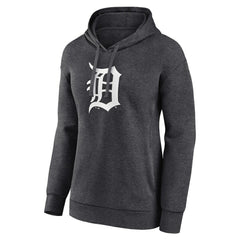 Detroit Tigers Women's Monochrome Pullover Hoodie - Charcoal Hoodies