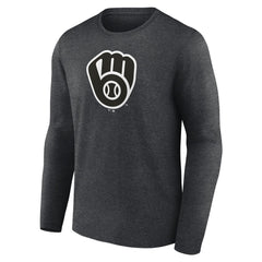 Milwaukee Brewers Monochrome Long Sleeve T-Shirt - Charcoal T-shirts