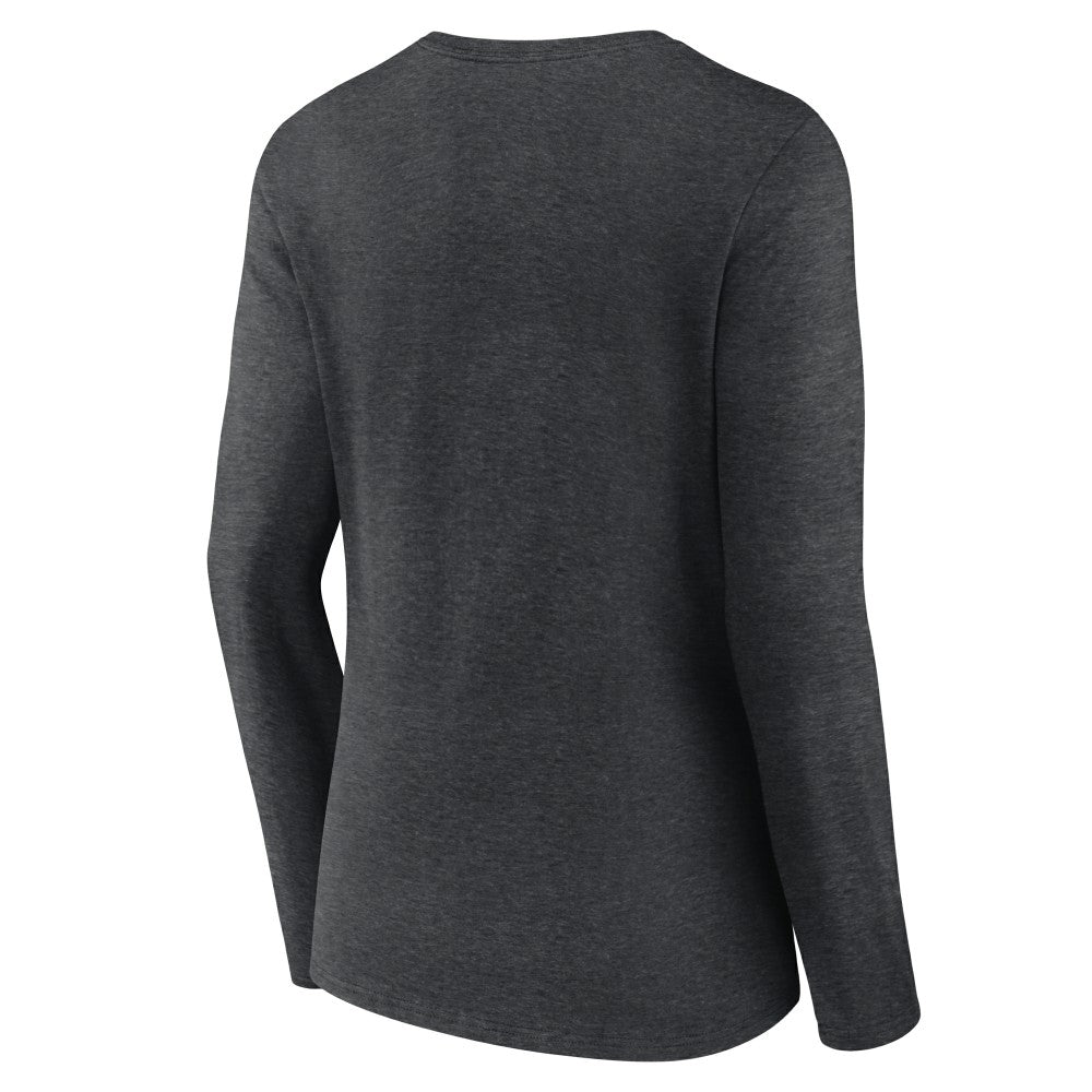 Milwaukee Brewers Women's Monochrome Long Sleeve V-Neck T-Shirt - Charcoal T-shirts