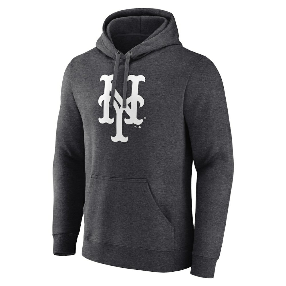 New York Mets Monochrome Pullover Hoodie - Charcoal Hoodies