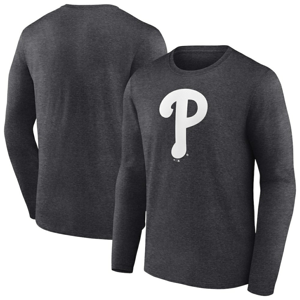Philadelphia Phillies Monochrome Long Sleeve T-Shirt - Charcoal T-shirts