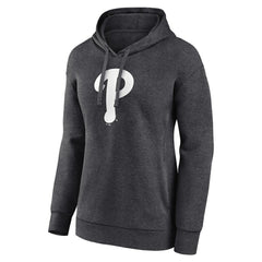 Philadelphia Phillies Women's Monochrome Pullover Hoodie - Charcoal Hoodies