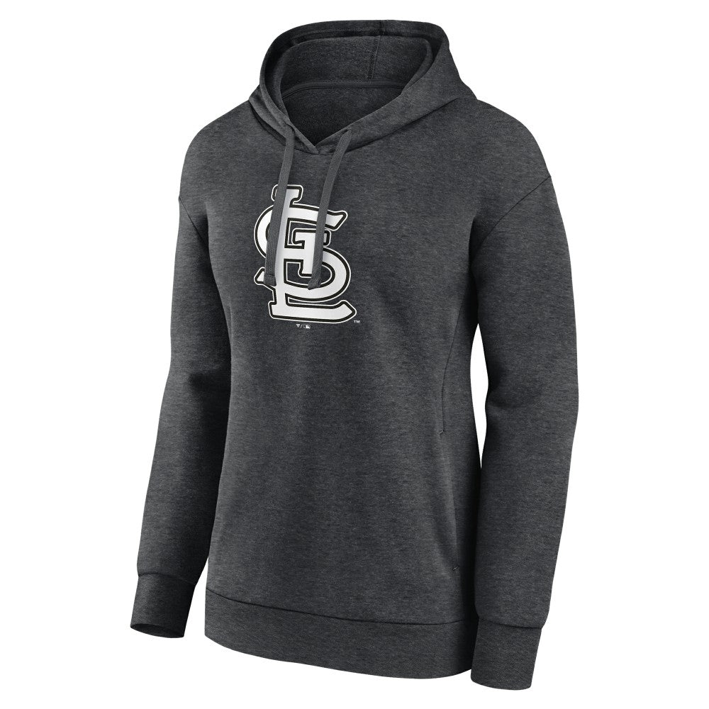 St. Louis Cardinals Women's Monochrome Pullover Hoodie - Charcoal Hoodies