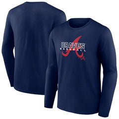 Atlanta Braves Stellar Long Sleeve T-Shirt - Navy T-shirts