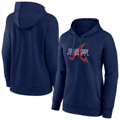 Atlanta Braves Women's Stellar Pullover Hoodie - Navy Hoodies