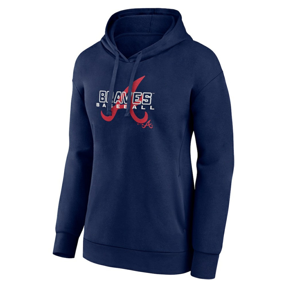 Atlanta Braves Women's Stellar Pullover Hoodie - Navy Hoodies