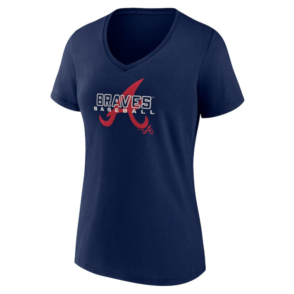 Atlanta Braves Women's Stellar V-Neck T-Shirt - Navy T-shirts