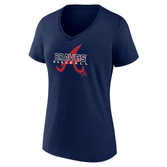 Atlanta Braves Women's Stellar V-Neck T-Shirt - Navy T-shirts