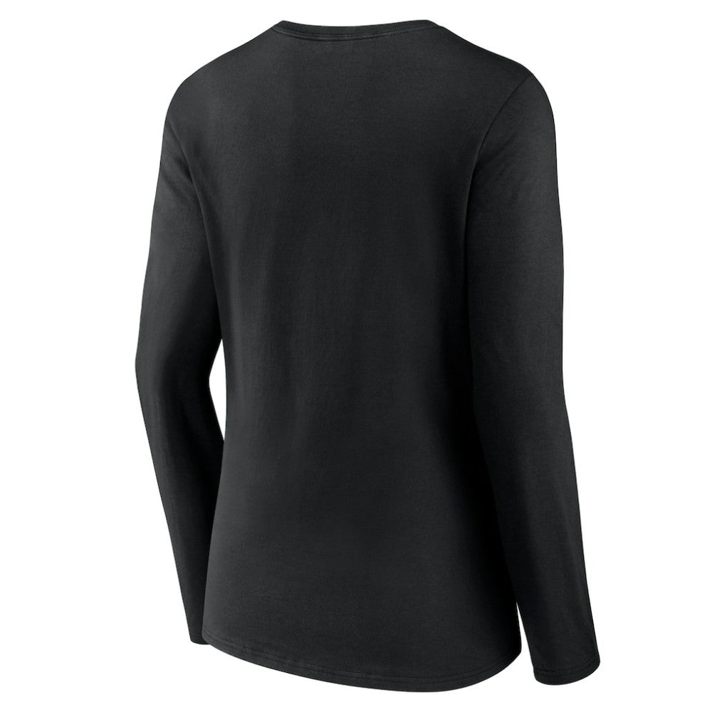 Baltimore Orioles Women's Stellar Long Sleeve V-Neck T-Shirt - Black T-shirts