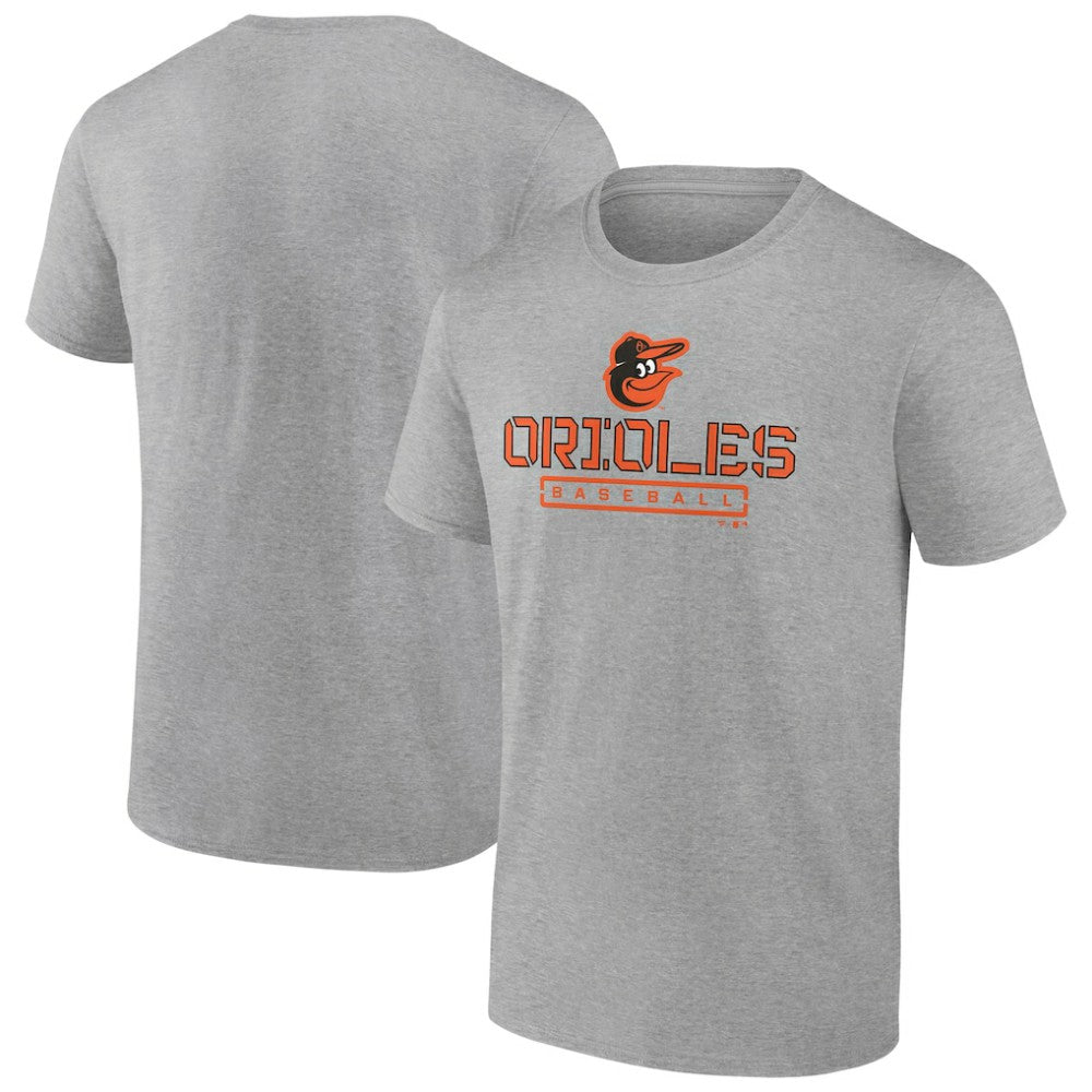 Baltimore Orioles Evanston Stencil T-Shirt - Heather Gray T-shirts