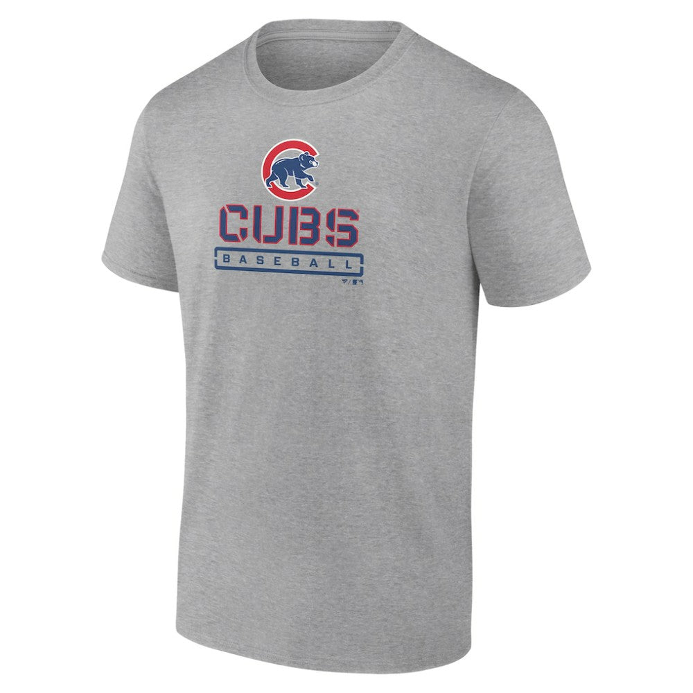 Chicago Cubs Evanston Stencil T-Shirt - Heather Gray T-shirts