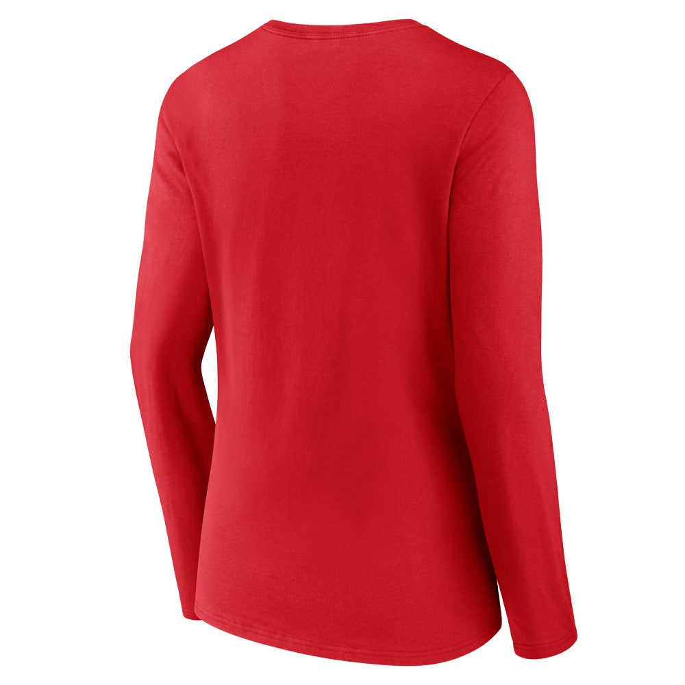 Cincinnati Reds Women's Stellar Long Sleeve V-Neck T-Shirt - Red T-shirts