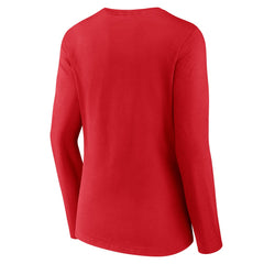 Cincinnati Reds Women's Stellar Long Sleeve V-Neck T-Shirt - Red T-shirts