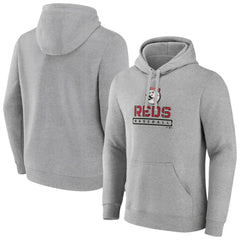 Cincinnati Reds Evanston Stencil Pullover Hoodie - Gray Hoodies