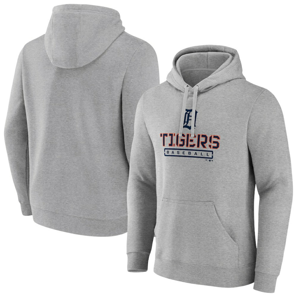 Detroit Tigers Evanston Stencil Pullover Hoodie - Gray Hoodies