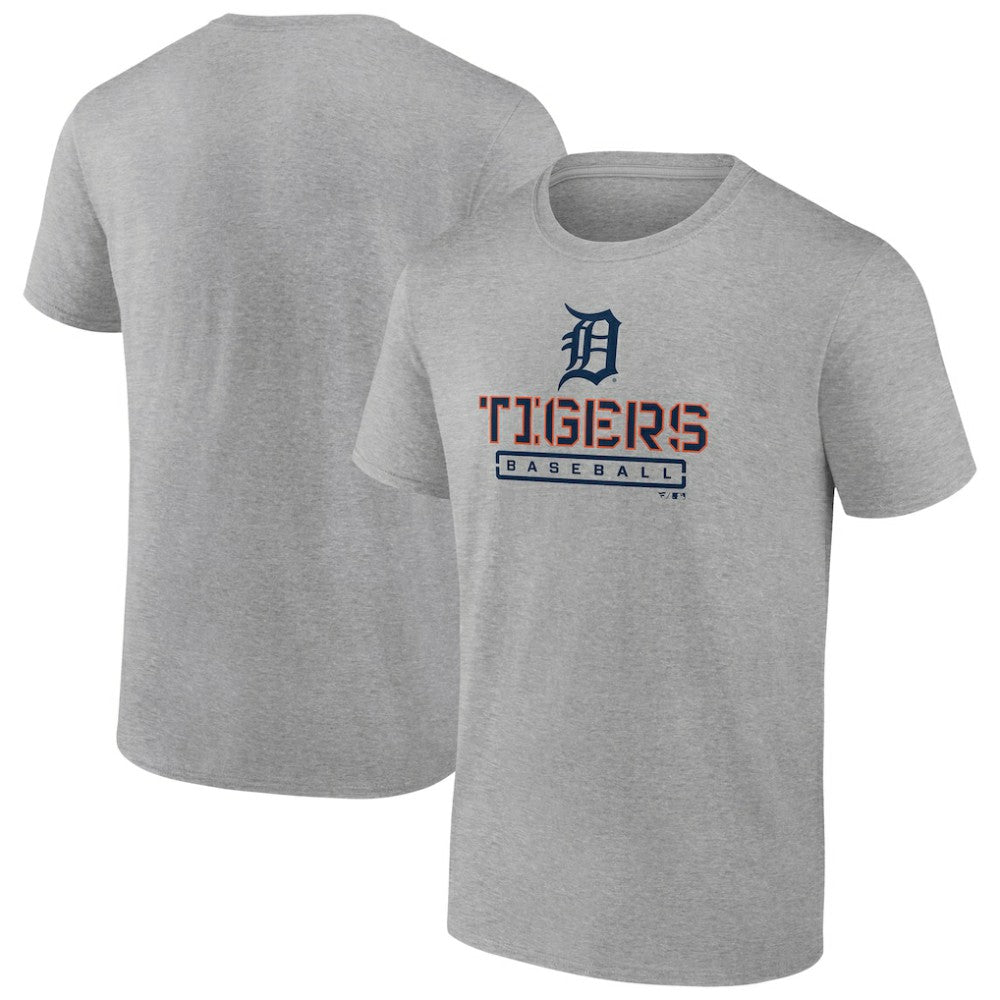 Detroit Tigers Evanston Stencil T-Shirt - Heather Gray T-shirts