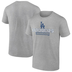 Los Angeles Dodgers Evanston Stencil T-Shirt - Heather Gray T-shirts