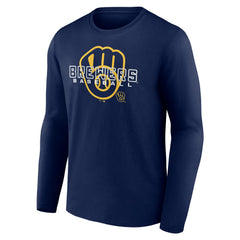 Milwaukee Brewers Stellar Long Sleeve T-Shirt - Navy T-shirts