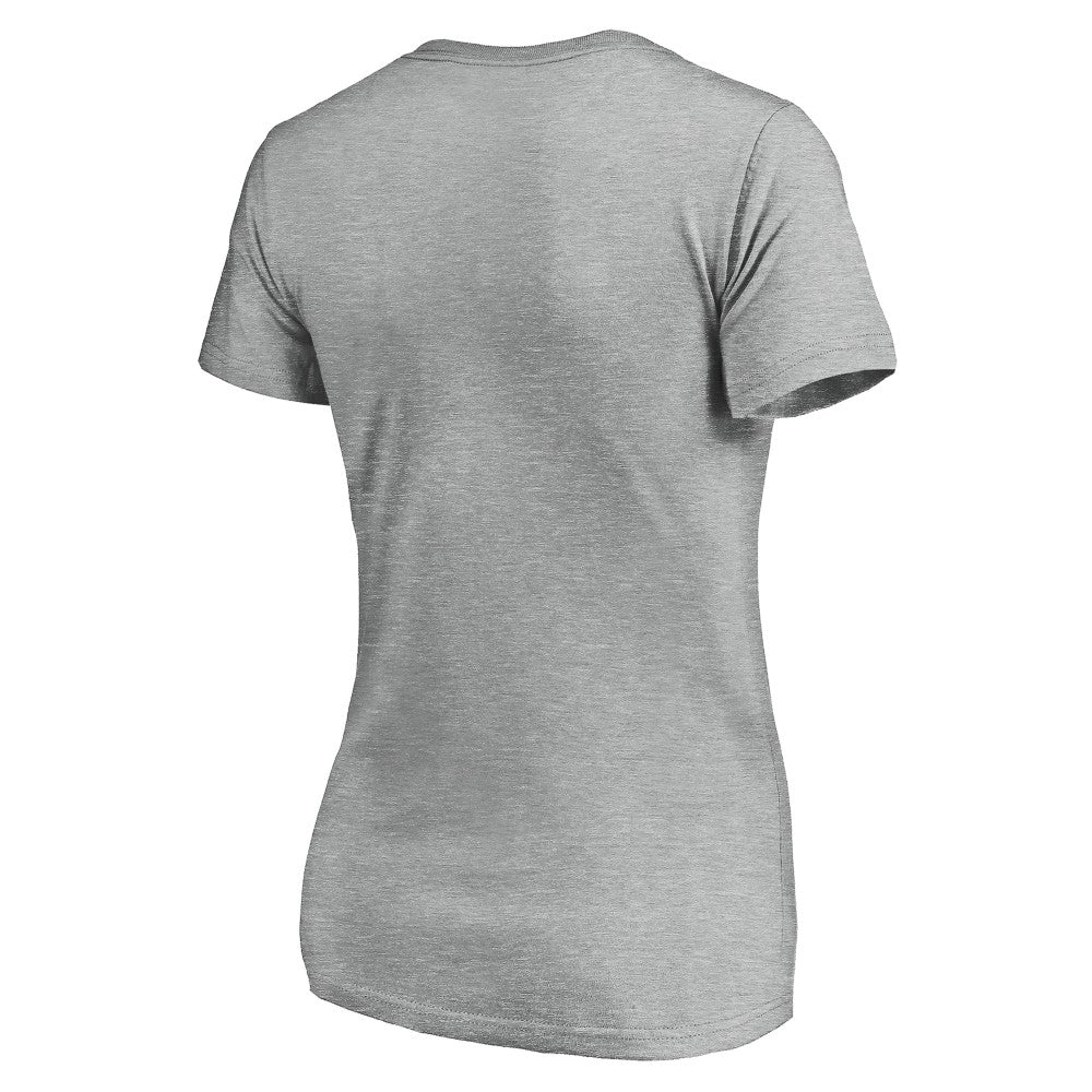 Milwaukee Brewers Women's Evanston Stencil V-Neck T-Shirt - Gray T-shirts