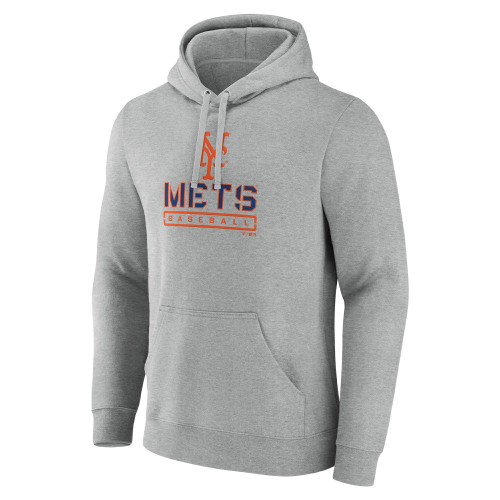 New York Mets Evanston Stencil Pullover Hoodie - Gray Hoodies