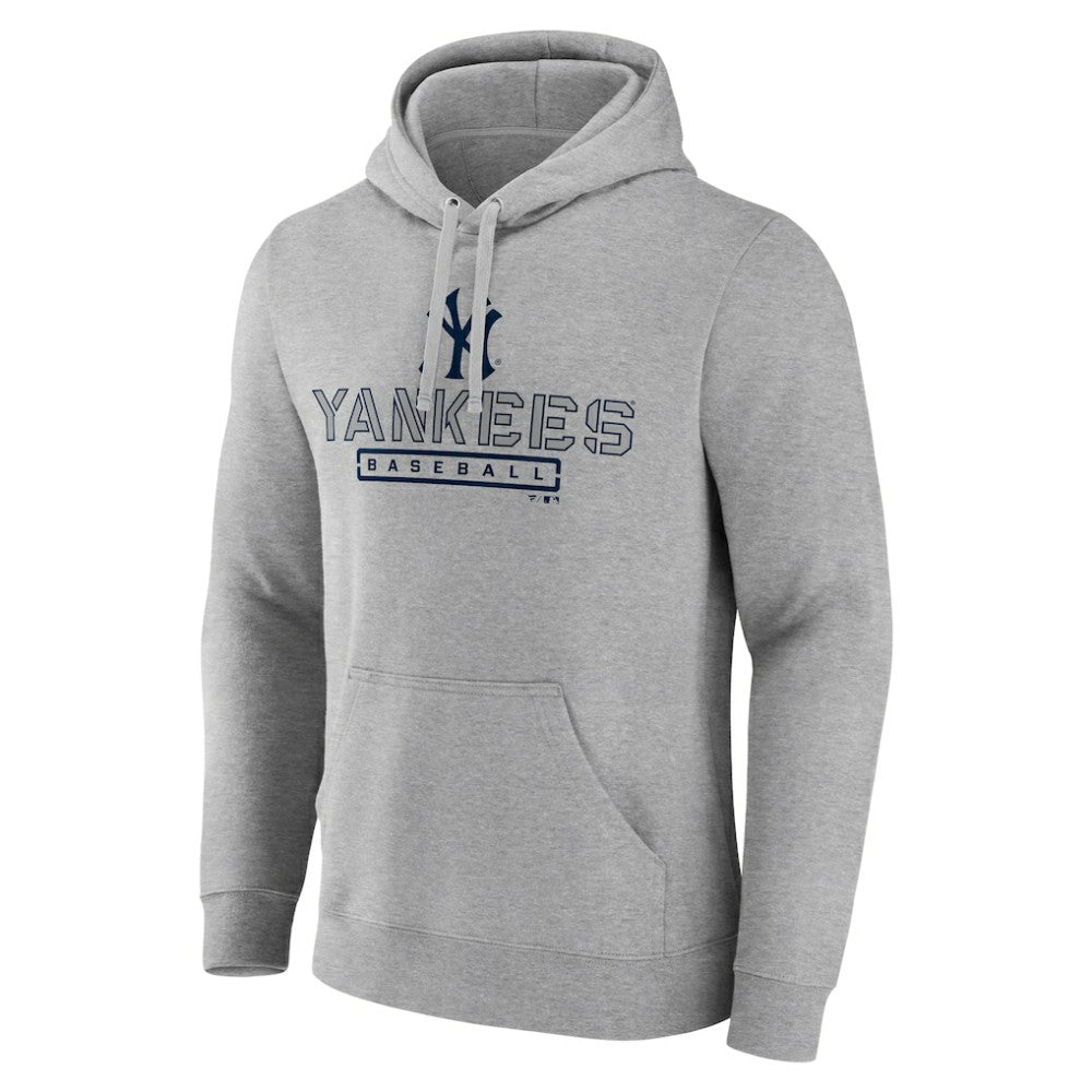 New York Yankees Evanston Stencil Pullover Hoodie - Gray Hoodies